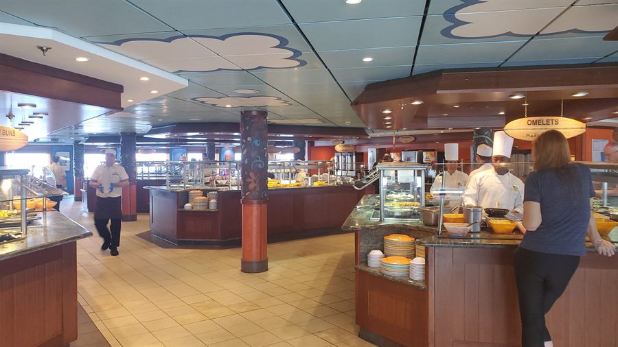 Chef serving at a cruise ship buffet